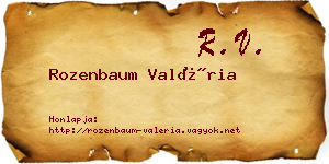 Rozenbaum Valéria névjegykártya